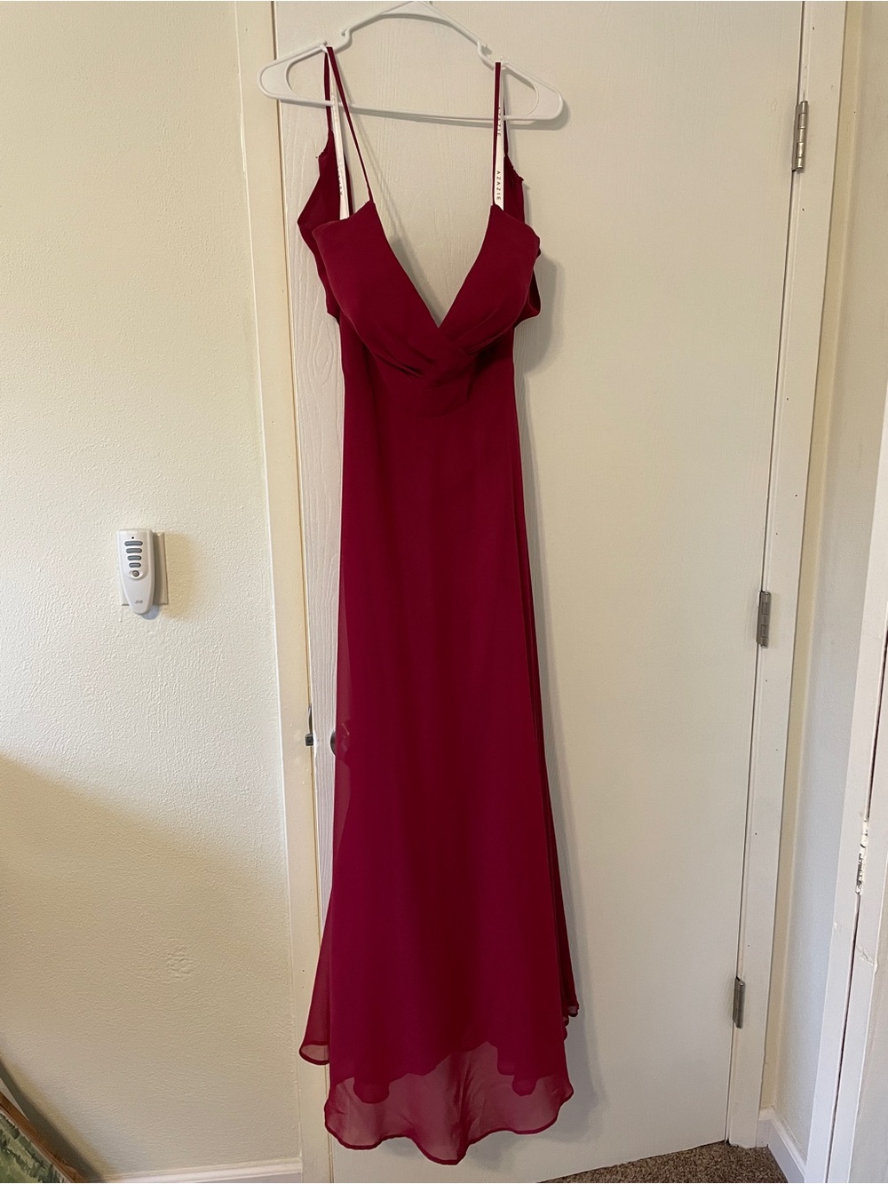 Azazie Burgundy Spaghetti-Strap Bridesmaid Dress